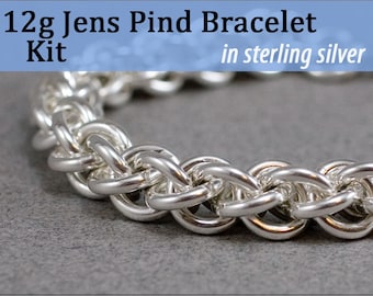 THICK 12g Jens Pind Bracelet Chainmaille Kit in Sterling Silver