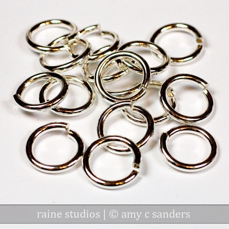 12g 10.0 mm ID sterling silver jump rings 12g10.00 jumprings 925 links image 3