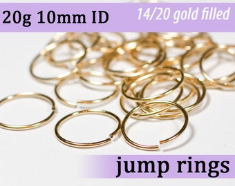 20g 10.0 mm ID gold filled jump rings -- 20g10.00 goldfill jumprings 14k goldfilled