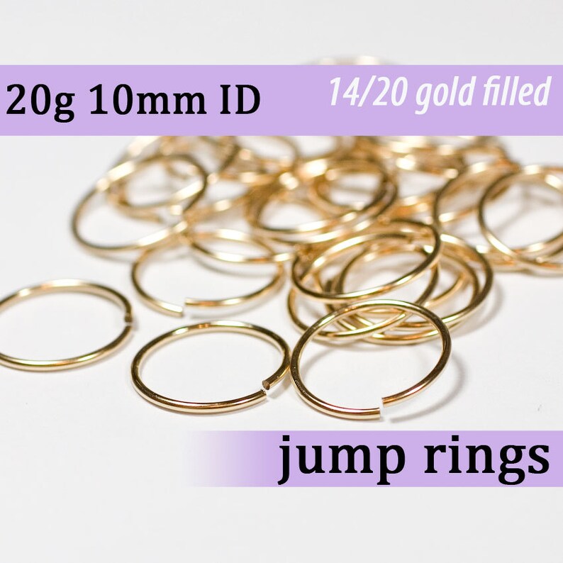 20g 10.0 mm ID gold filled jump rings 20g10.00 goldfill jumprings 14k goldfilled Bild 1