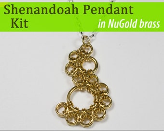 Shenandoah Pendant Chainmaille Kit in NuGold Brass