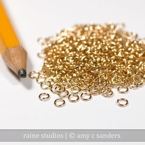 26g 2.0 mm ID 2.9mm OD gold filled jump rings 26g2.00 goldfill jumprings 14k goldfilled