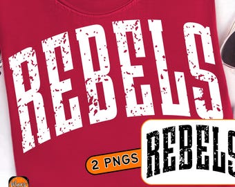 Rebels mascot png,rebels football png,distressed varsity rebels png,school spirit wear png mascot sublimation,school sport rebels png