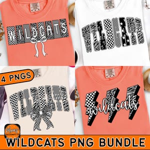 Wildcats mascot png Wildcats Football png school team shirt png Preppy Wildcats school spirit png design checkered mascot sublimation