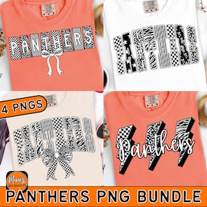 Panthers mascot png Bundle Panthers football png coquette checkered leopard star print panthers shirt  school spirit png mascot sublimation