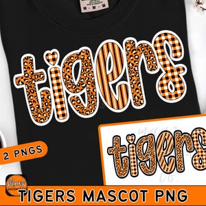Tigers mascot png designs tiger team shirt png tigers mom Png trendy doodle mascot png school spirit png checkered mascot sublimation