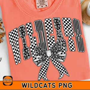 Wildcats mascot png school team shirt png Preppy Wildcats school spirit png design Wildcats Football png checkered mascot sublimation