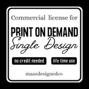 erweiterte kommerzielle Lizenz, Print-on-Demand-Lizenz, einzelnes Design, erweiterte Nutzungslizenz, SVG-PNG-Bundle für kommerzielle Nutzung, unbegrenzte Lizenz
