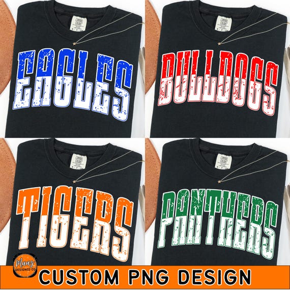 Varsity Custom High School Mascot Png,Custom Text Png,Custom Sport Team Name,Personalized School Spirit Wear Png,Digital Download