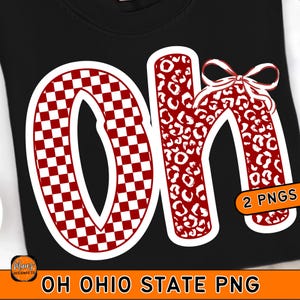 Coquette bow Oh png,Ohio png,Ohio state gifts,usa state png,Ohio state checkered leopard print girly shirt png sublimation designs