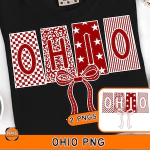 coquette bow state Ohio png,Ohio state gifts,Oh png,usa state png,Ohio state Checkered leopard print girly shirt png sublimation designs