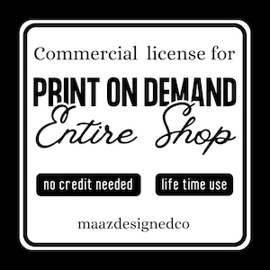 erweiterte kommerzielle Lizenz, Print-on-Demand-Lizenz, gesamter Shop, erweiterte Nutzungslizenz, SVG-PNG-Bundle für kommerzielle Nutzung, unbegrenzte Lizenz