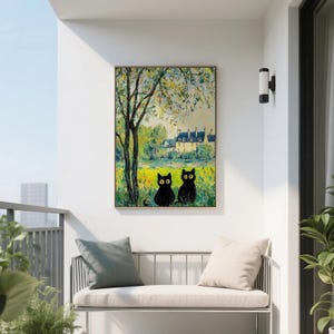 Black Cat Art Print, Home decor Art, Funny Gift Idea, Funny Black Cat Print, Funny Black Cat Art, Gift for Her, Gift For Cat Lover