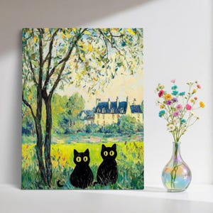 Buy 3 Get 1 Free, Black Cat Art Print, Home Decor, Wall Art, Gift for Her,Funny Black Cat Art for Gifting, Gift for Cat Lover, Cat Art