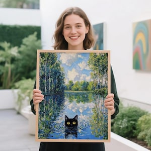 Black Cat Art, Black Cat Art, Home decor Art, Funny Black Cat Print, Gift for Her, Funny Gift, Gift For Cat Lover, Funny Gift, Cat Gift