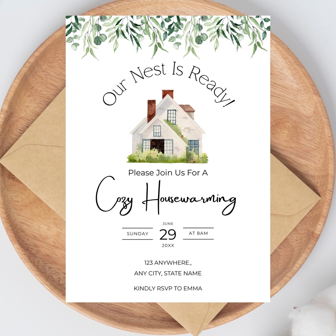 Housewarming Invitation Template, Editable Canva Template, 5x7 Digital ...
