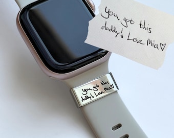 Personalisierter Uhrenanhänger – handbeschriftet – für Apple, Garmin, Whoop, Fitbit und mehr | Motivierendes Laufgeschenk