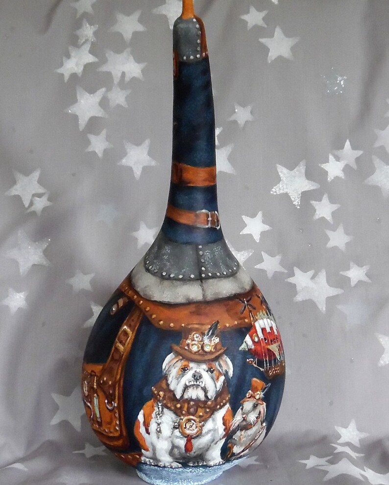 Steampunk Tendencies Santa Claus gourd hand painted | Etsy
