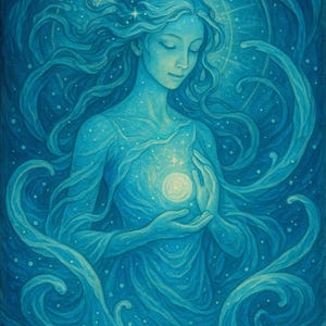 AQUARIEL – El Espíritu del Agua del Recuerdo | Arte de frecuencia para la sanación y la claridad