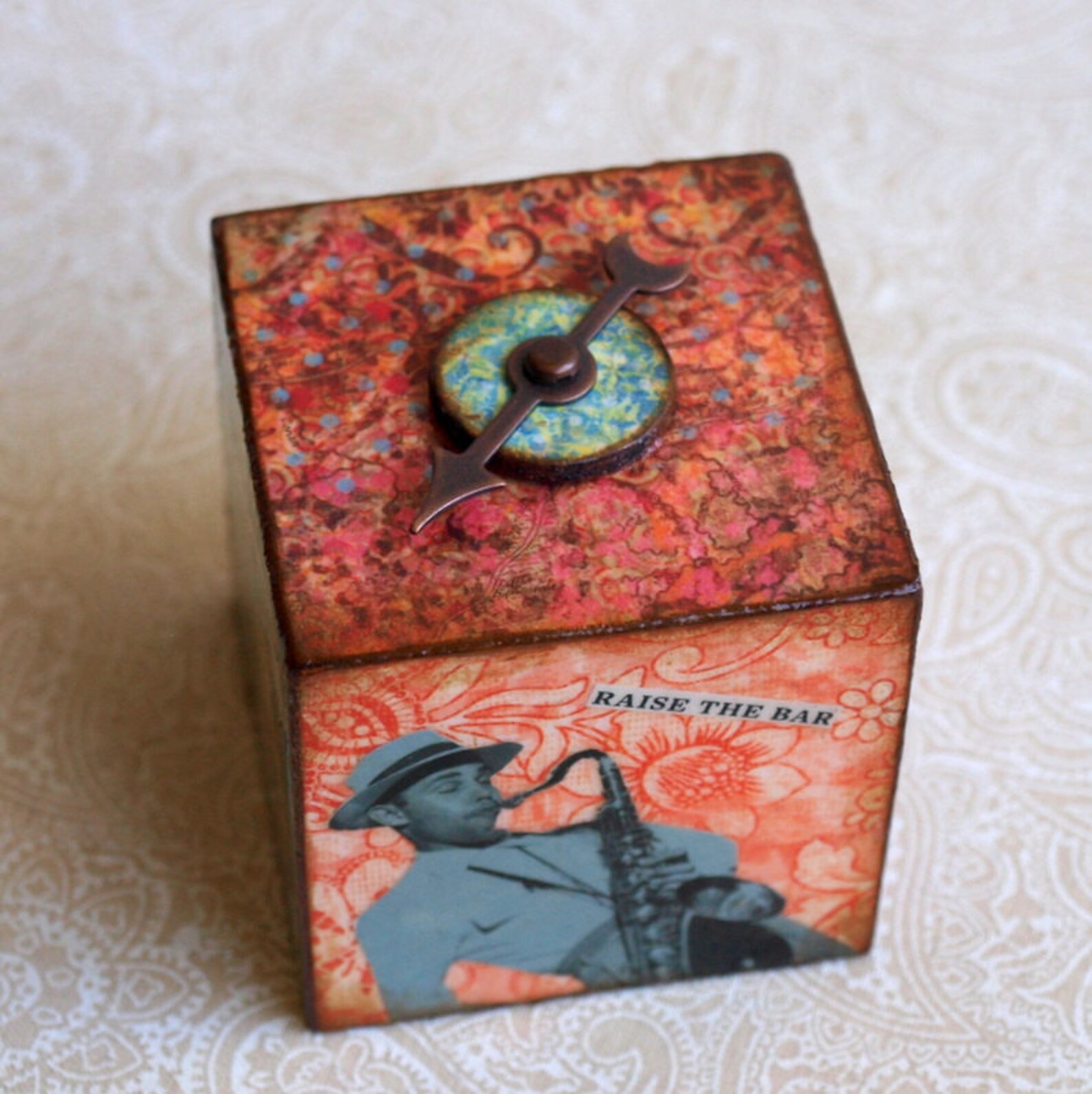 Teachers Gift Desk Accessory Decoupaged Word Block Humorous Etsy