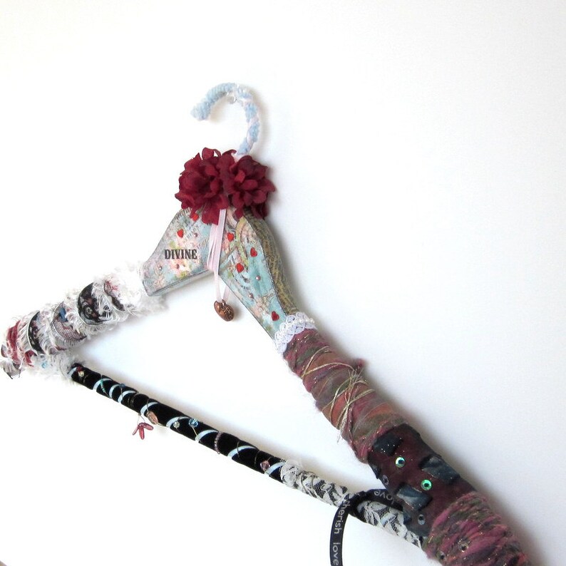 Coat Hanger Mixed Media Altered Art Decoupaged Mixed Media Etsy