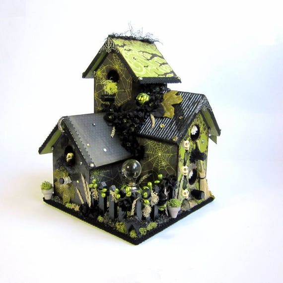 Halloween Birdhouse Halloween Decor Haunted Bird House Etsy