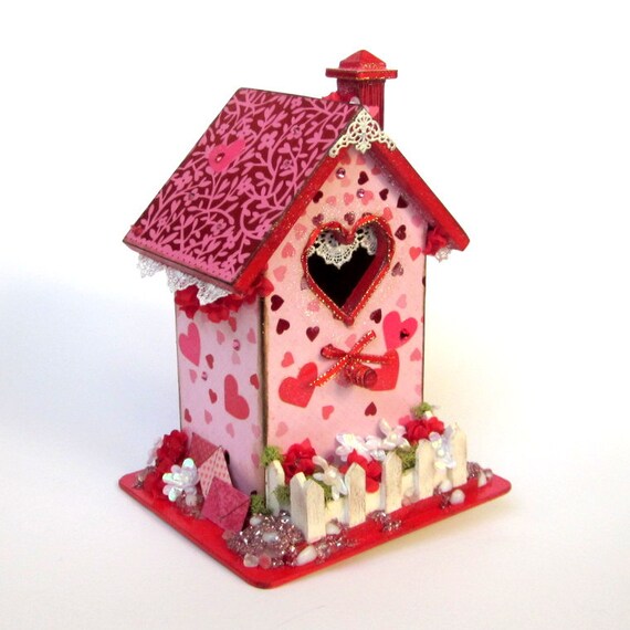 Valentine Birdhouse Heart Birdhouse Birdhouse decor