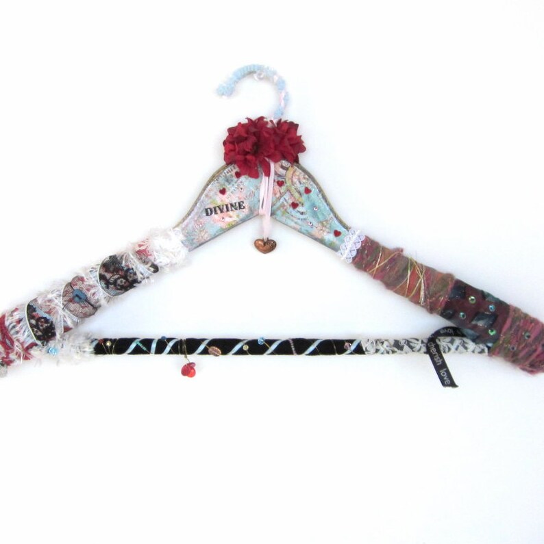 Coat Hanger Mixed Media Altered Art Decoupaged Mixed Media Etsy