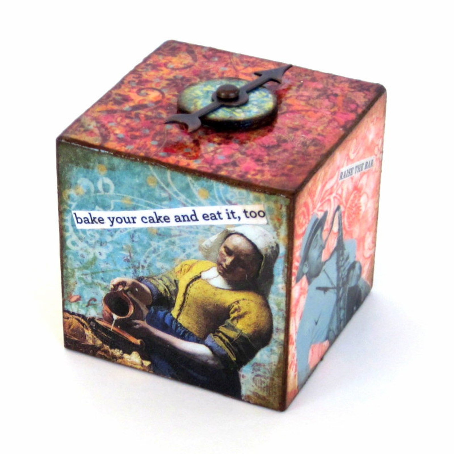 Teachers Gift Desk Accessory Decoupaged Word Block Humorous Etsy