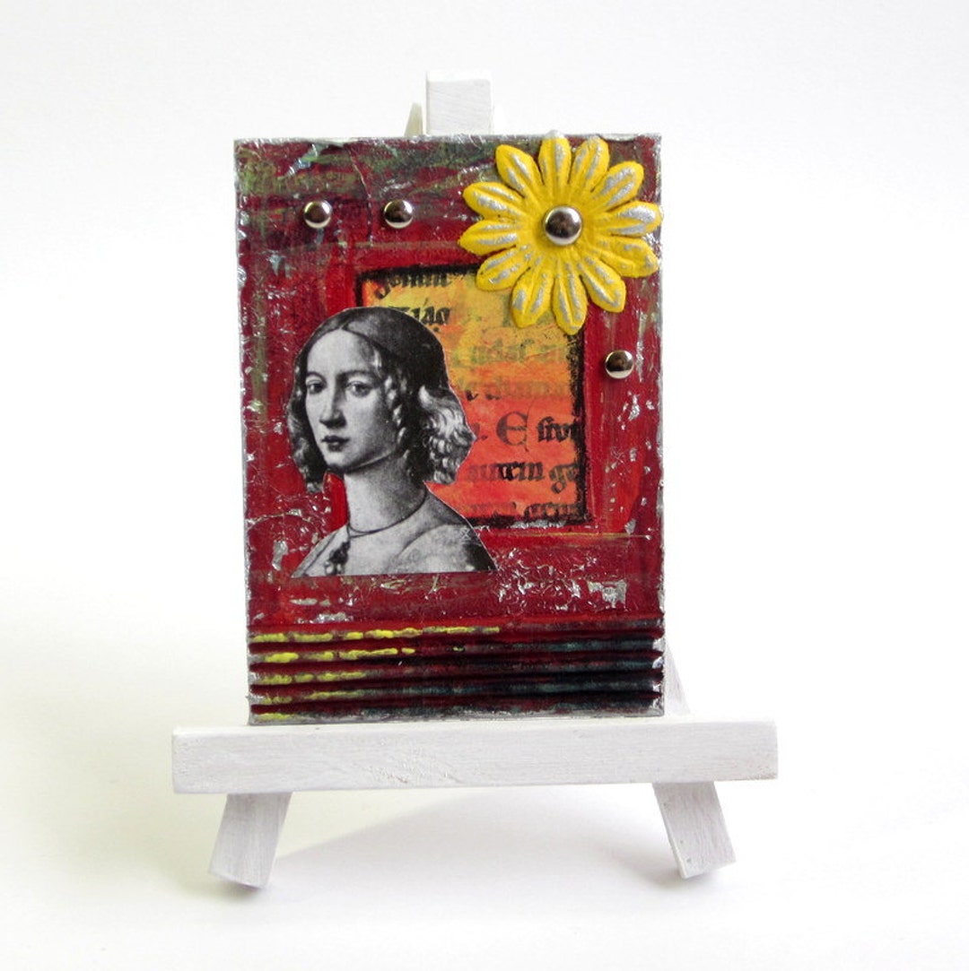 ACEO Mixed Media Art Card Original Mixed Media Collage Artist Etsy