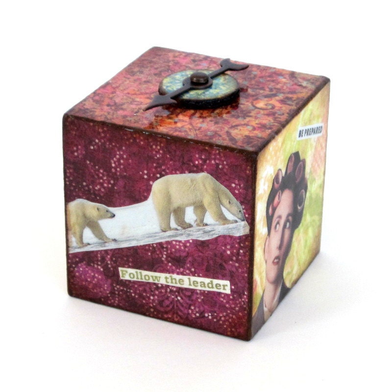 Teachers Gift Desk Accessory Decoupaged Word Block Humorous Etsy