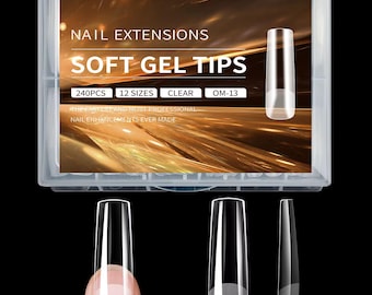 Square Soft Gel Nail Tips: Full Cover Extensions, 240 Pieces