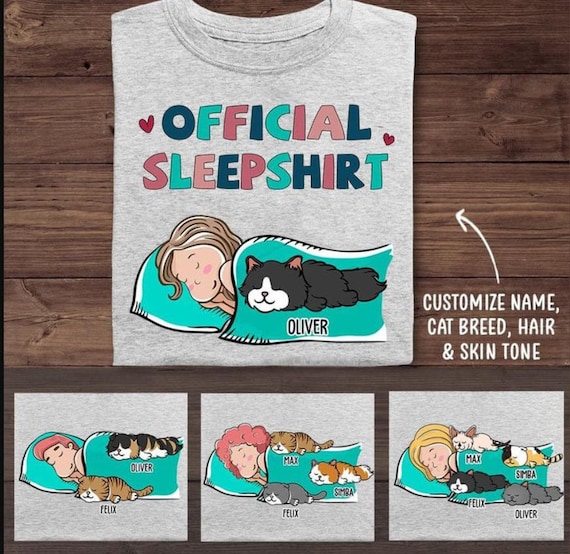 Personalized Cat Official Sleep Shirt 
