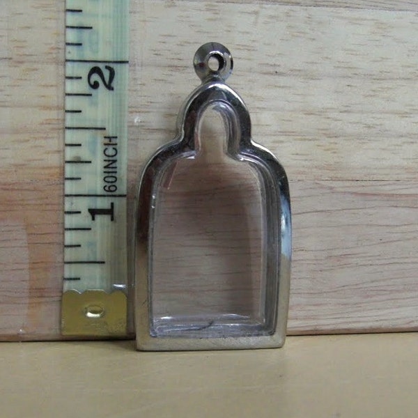 Long Dome unique shaped pendant casing, Opens and closes, perfect for display, steam punk, mini portraits, pendants, amulets, charms very unique