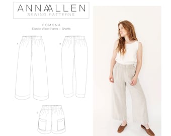 Pomona Pants and Shorts - PDF Sewing Pattern Sizes 00-22