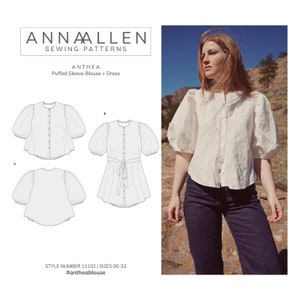 Anthea Blouse Dress PDF Sewing Pattern Sizes 00-22 image 1