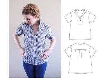 Heidi Pullover Top / Sizes 0-16 / PDF Womens Sewing Pattern