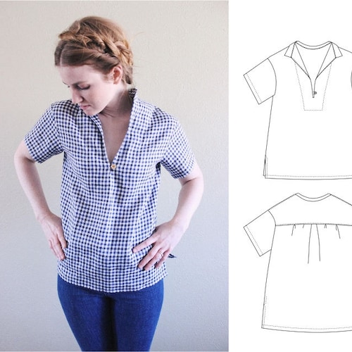 Ruffled Blouse and Dress Sewing Pattern PDF Sizes XS / S / M / | Etsy