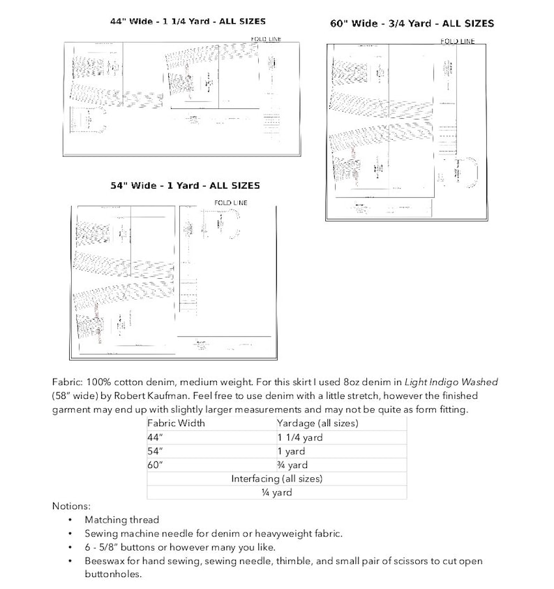 Denim Button Up Skirt  PDF Womens Sewing Pattern Sizes 00-20 image 4