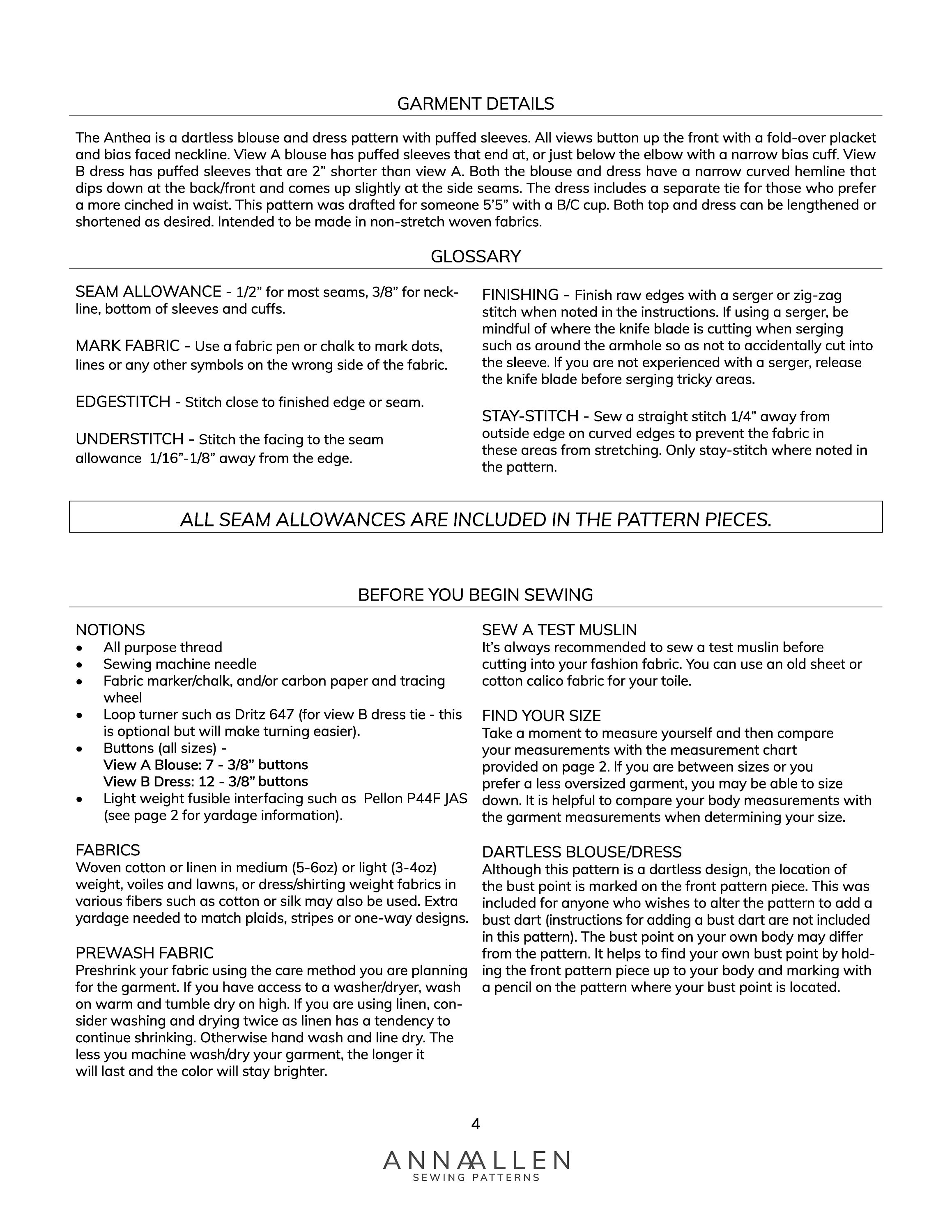 Anthea Blouse Dress PDF Sewing Pattern Sizes 0022 Etsy Australia