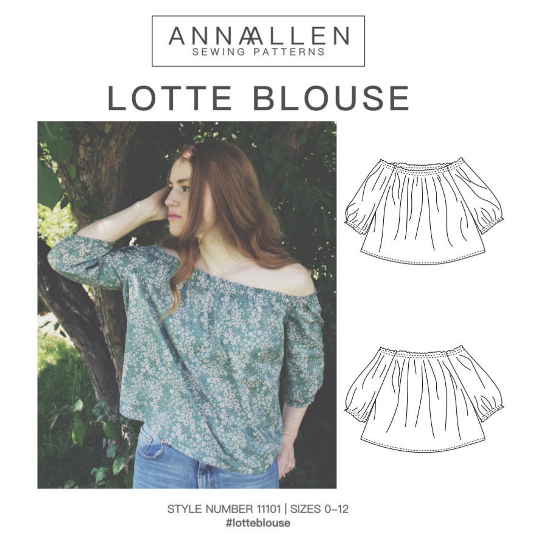 Lotte Blouse Off-the-shoulder PDF Womens Sewing Pattern Sizes 0-12 - Etsy