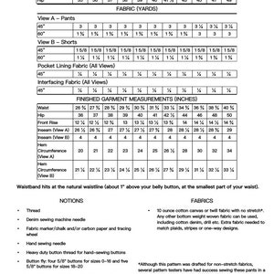 Persephone Hosen und Shorts PDF Schnittmuster Größen 0-20 Bild 2