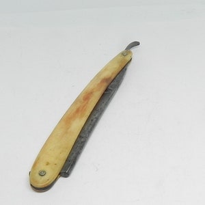 Antique American Made Bone Handled Straight Razor Tonsorial Gem by Schindel, Rohrer & Co. Maryland