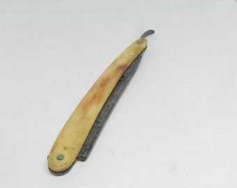 Antique American Made Bone Handled Straight Razor Tonsorial Gem by Schindel, Rohrer & Co. Maryland