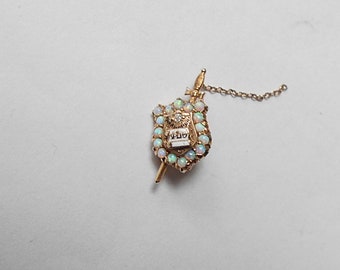 Antique Gold, Diamond and Opal Phi Delta Theta Fraternity Pin-1910 Kansas. Superb.