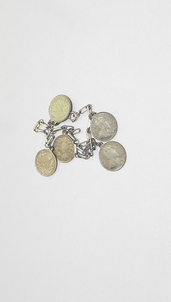 Rare Antique Coin Bracelet with Five Early Canadia