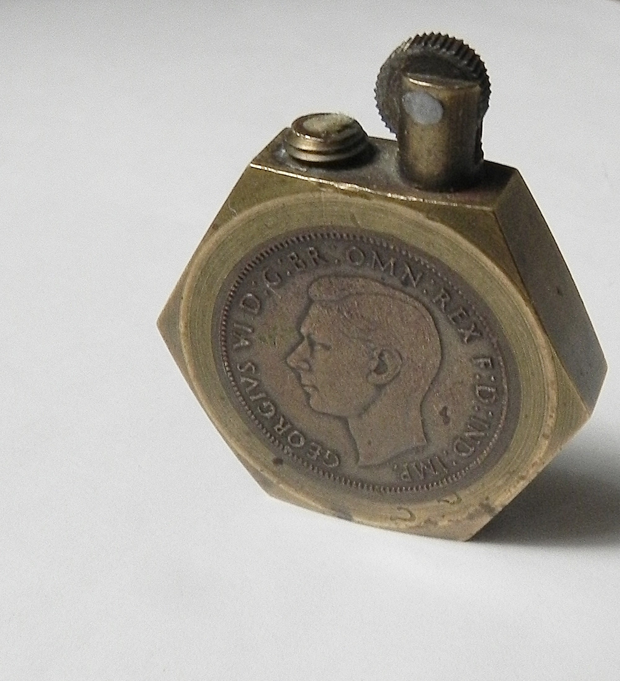 Rare WWII British Military Trench Art Cigarette Lighter Made