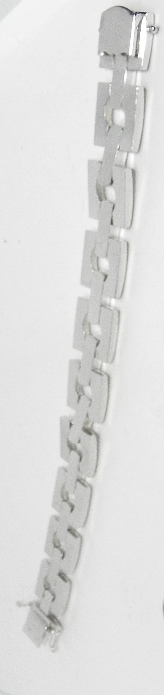 Vintage MODERNIST Square Link Sterling Silver Bracelet