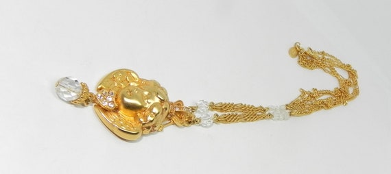 Vintage Signed KIRKS FOLLY Goldtone Necklace & Pe… - image 6