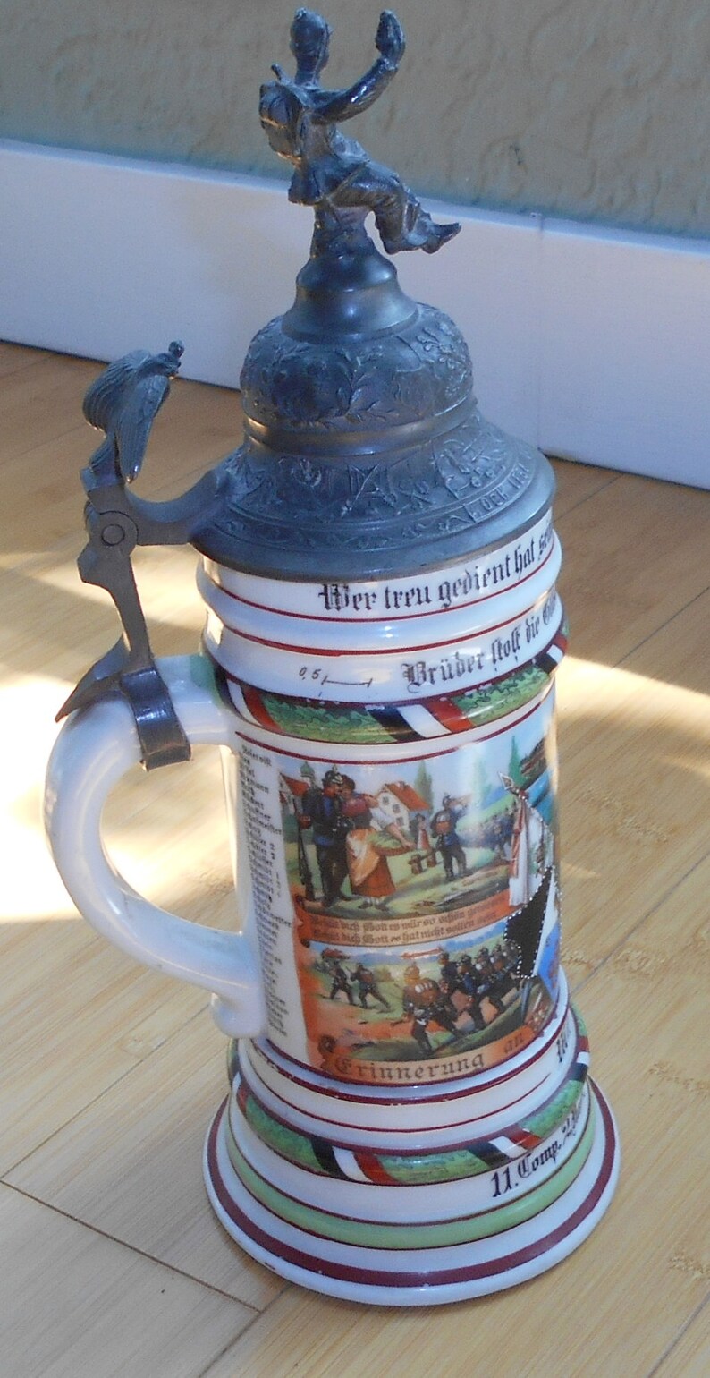 Antique German Army REGIMENTAL Lidded BEER Stein 190810. Etsy